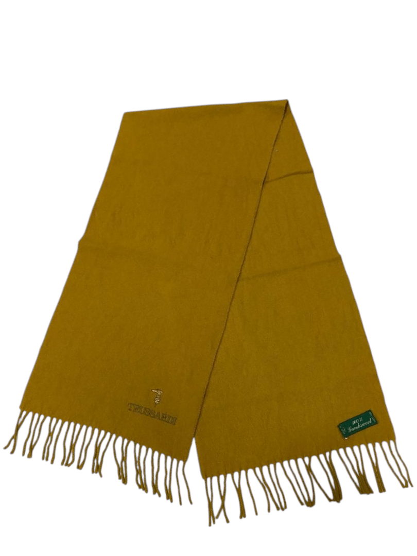 Trussardi Trussardi Lambswool Scarf – Made in Italy – Mustard Gold Size ONE SIZE - 1 Thumbnail