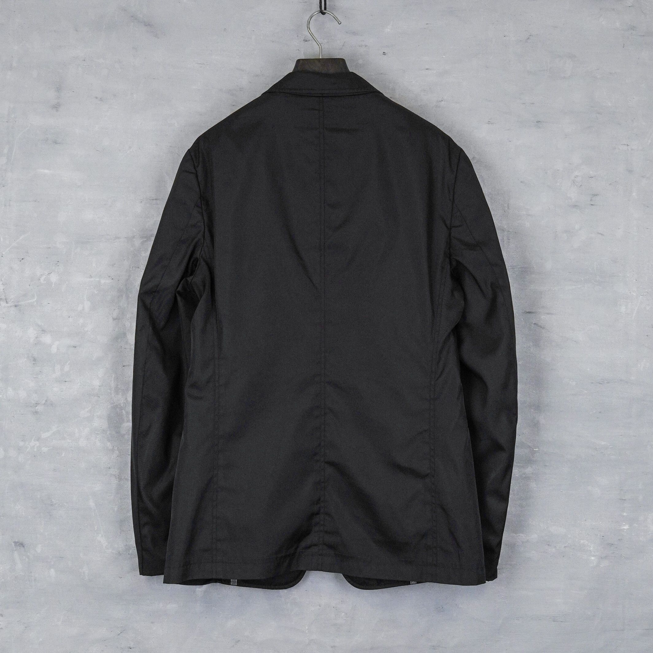Vintage prada 2010 nylon tailored logo black blazer jacket