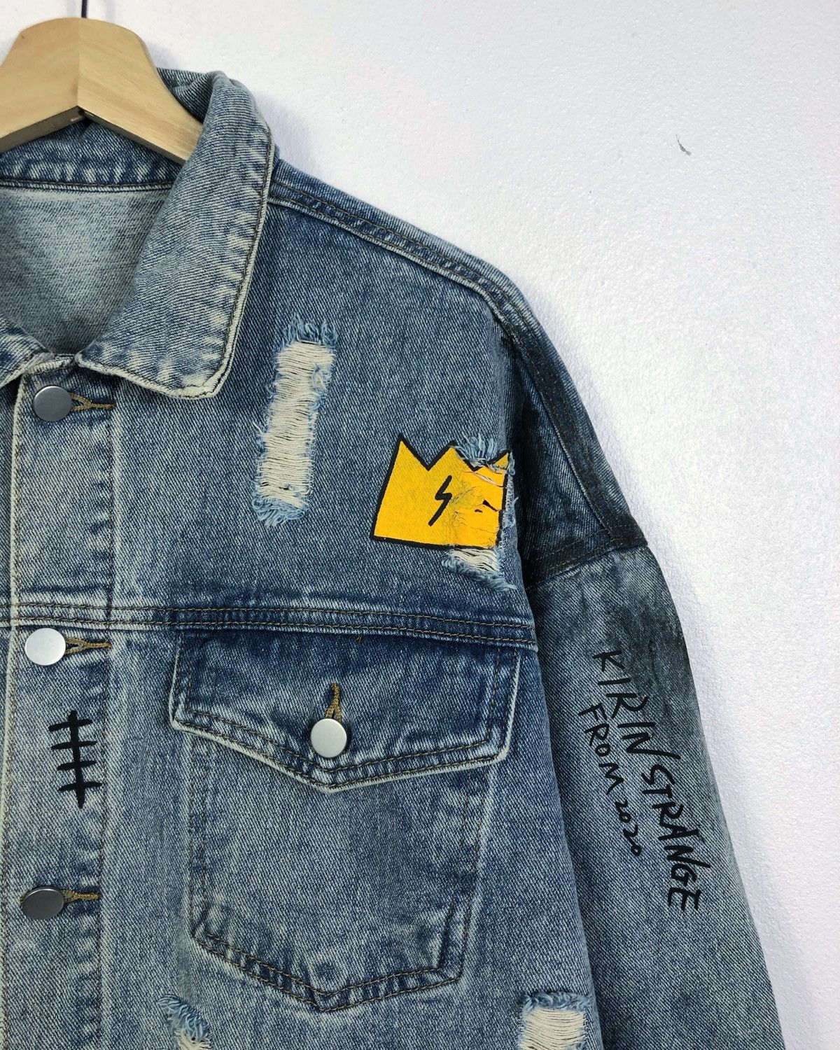 Seditionaries Rare Kirin Strange Handpainted Denim Button Jacket Size US L / EU 52-54 / 3 - 4 Thumbnail