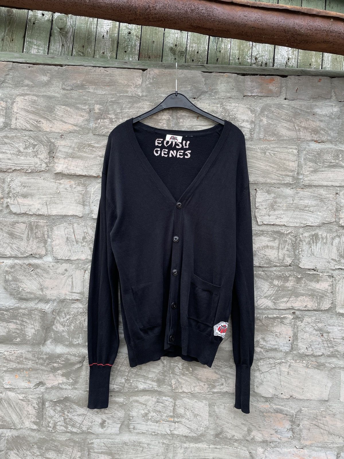 Evisu × Japanese Brand × Vintage Vintage Evisu Genes Button Up Cardigan Size US L / EU 52-54 / 3 - 4 Thumbnail