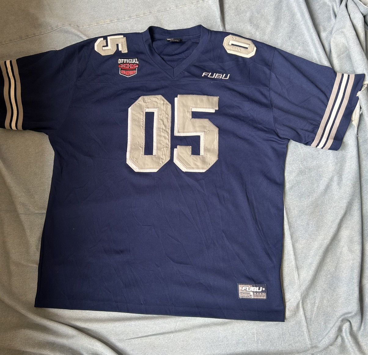 Fubu Vintage FUBU Sport 05 Football Jersey Blue Size XXL Size US XXL / EU 58 / 5 - 1 Thumbnail