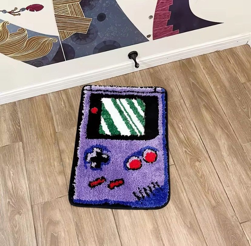 Other Purple Flocked Game Console Rug Pattern Floor Mat Size ONE SIZE - 2 Thumbnail