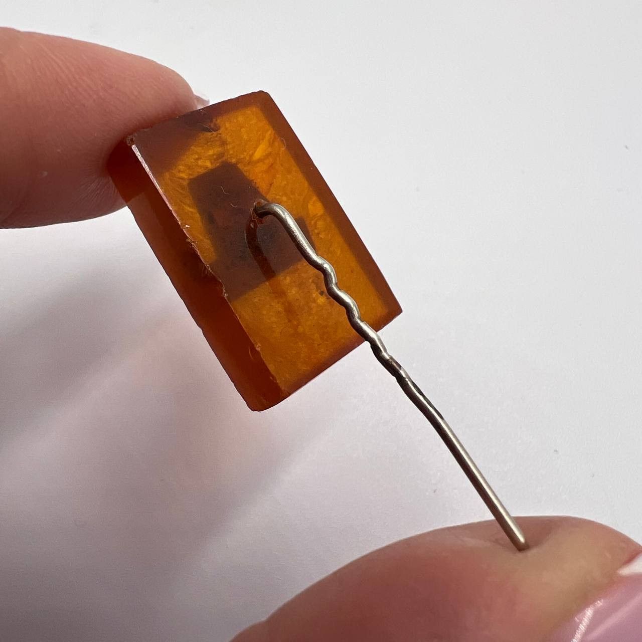 Vintage Vintage USSR Baltic Amber Hat Pin Vilnius Lithuania Brooch Size ONE SIZE - 4 Thumbnail
