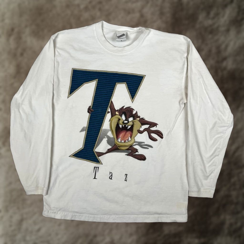 Vintage VINTAGE Warner Bros Shirt Long Sleeve Taz Mens Small White Looney Tunes 90s Cartoon Retro Pop Culture Mens Size US S / EU 44-46 / 1 - 1 Thumbnail