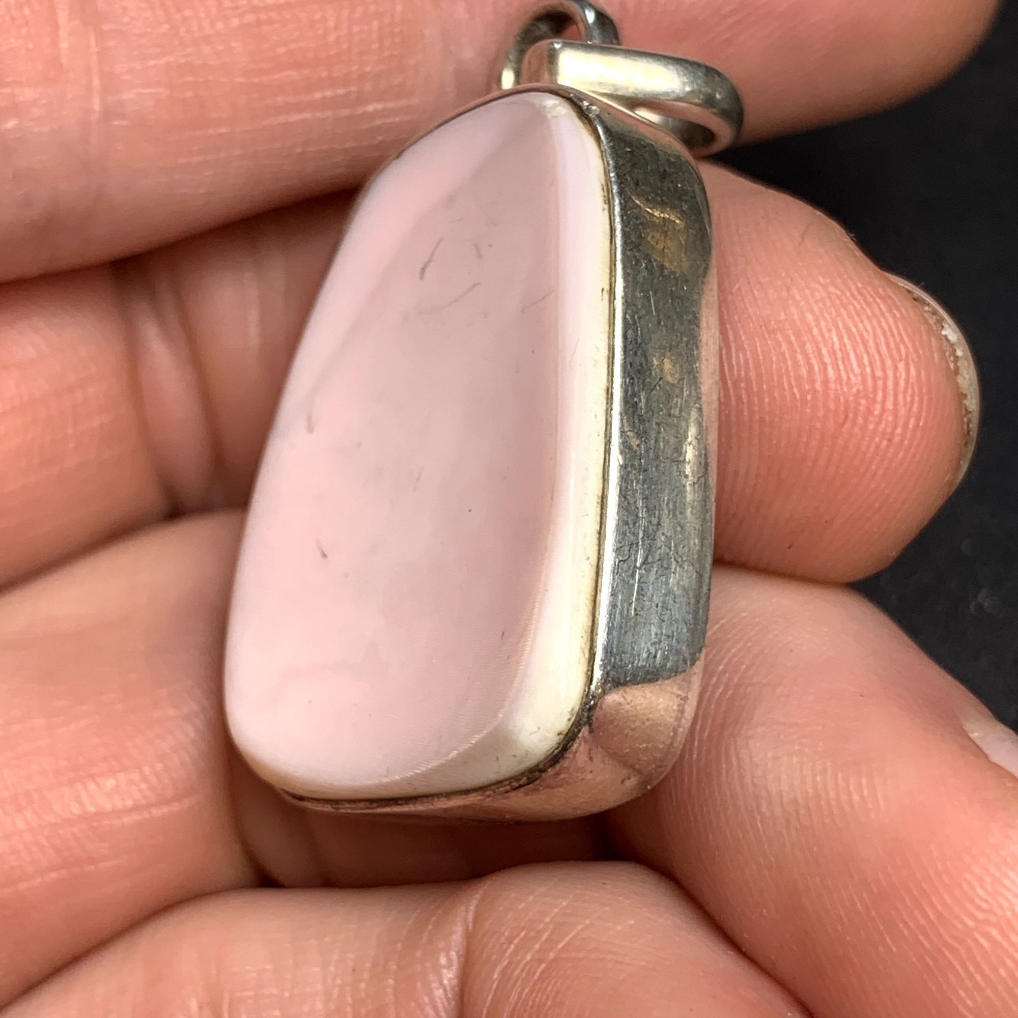 Other VTG Solid Sterling Silver 925 Fine Pink Shell Pendant 7.5mm Size ONE SIZE - 8 Thumbnail