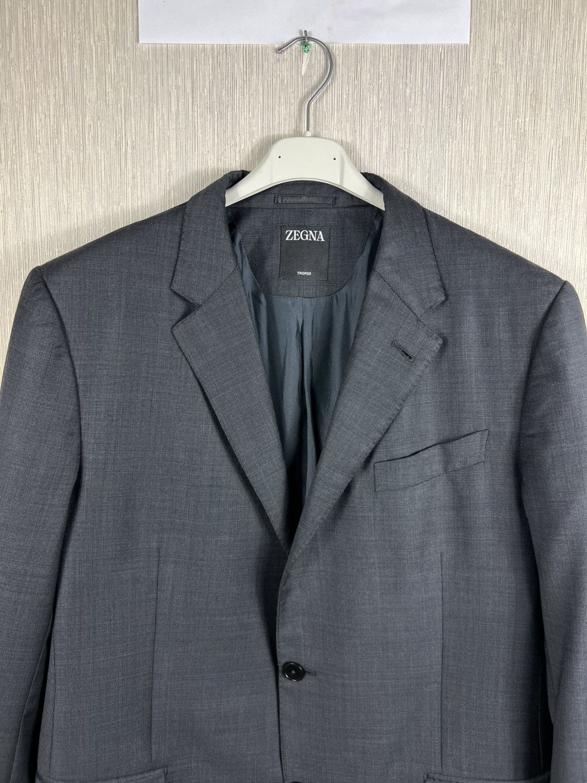 Ermenegildo Zegna Ermenegildo Zegna trofeo wool suit blazer jacket dark grey Size 44R - 3 Thumbnail