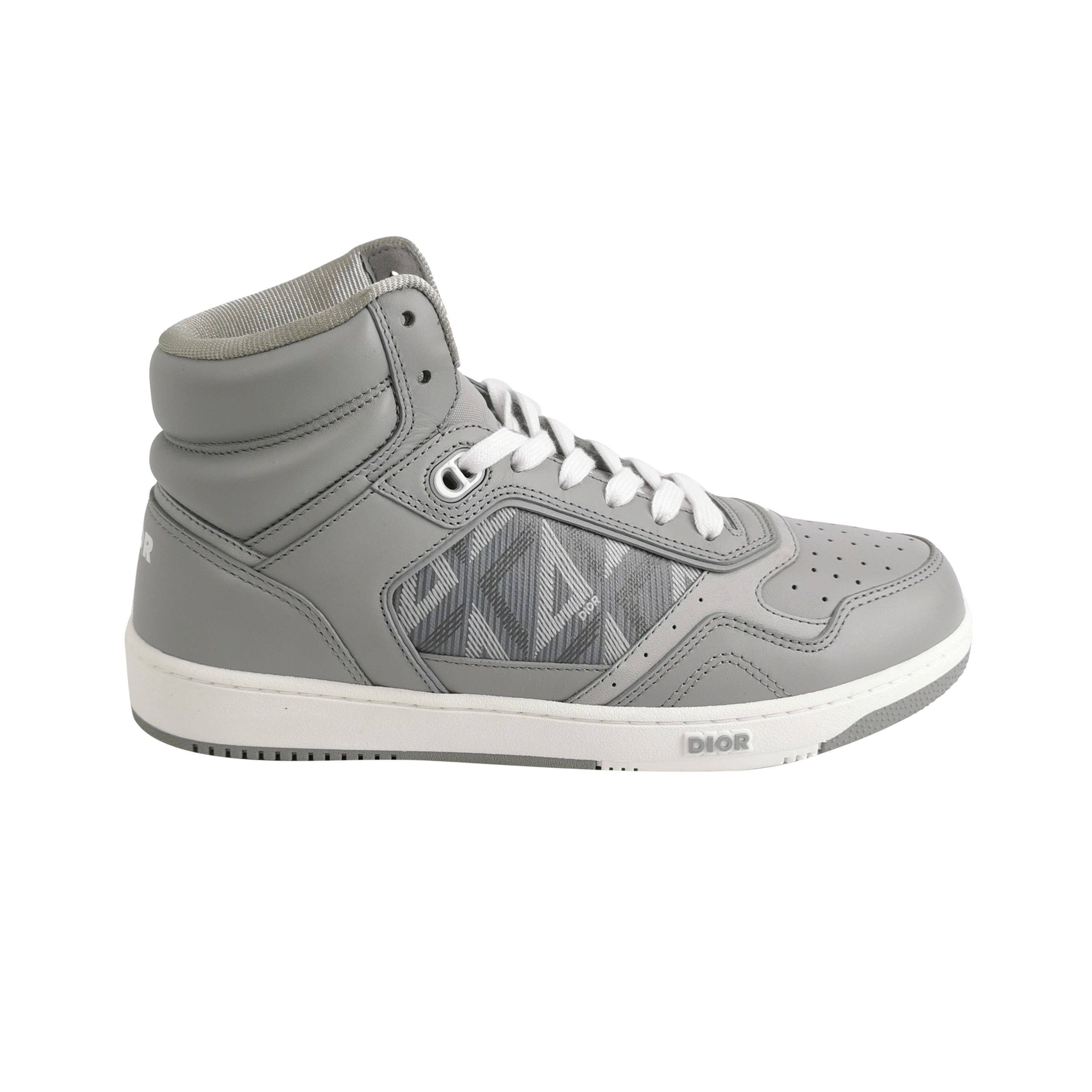 Dior Dior B27 Grey Leather High-Top Sneakers 40 Size US 7 / EU 40 - 1 Thumbnail