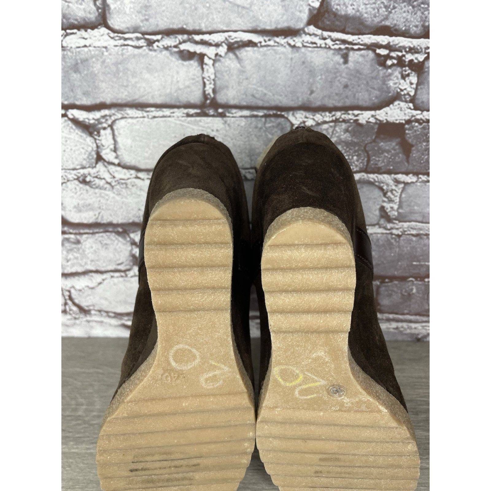 Aquatalia Aquatalia Brown Suede Faux Fur Strap Ankle Wedge Booties Wom Size US 10 / IT 40 - 7 Thumbnail