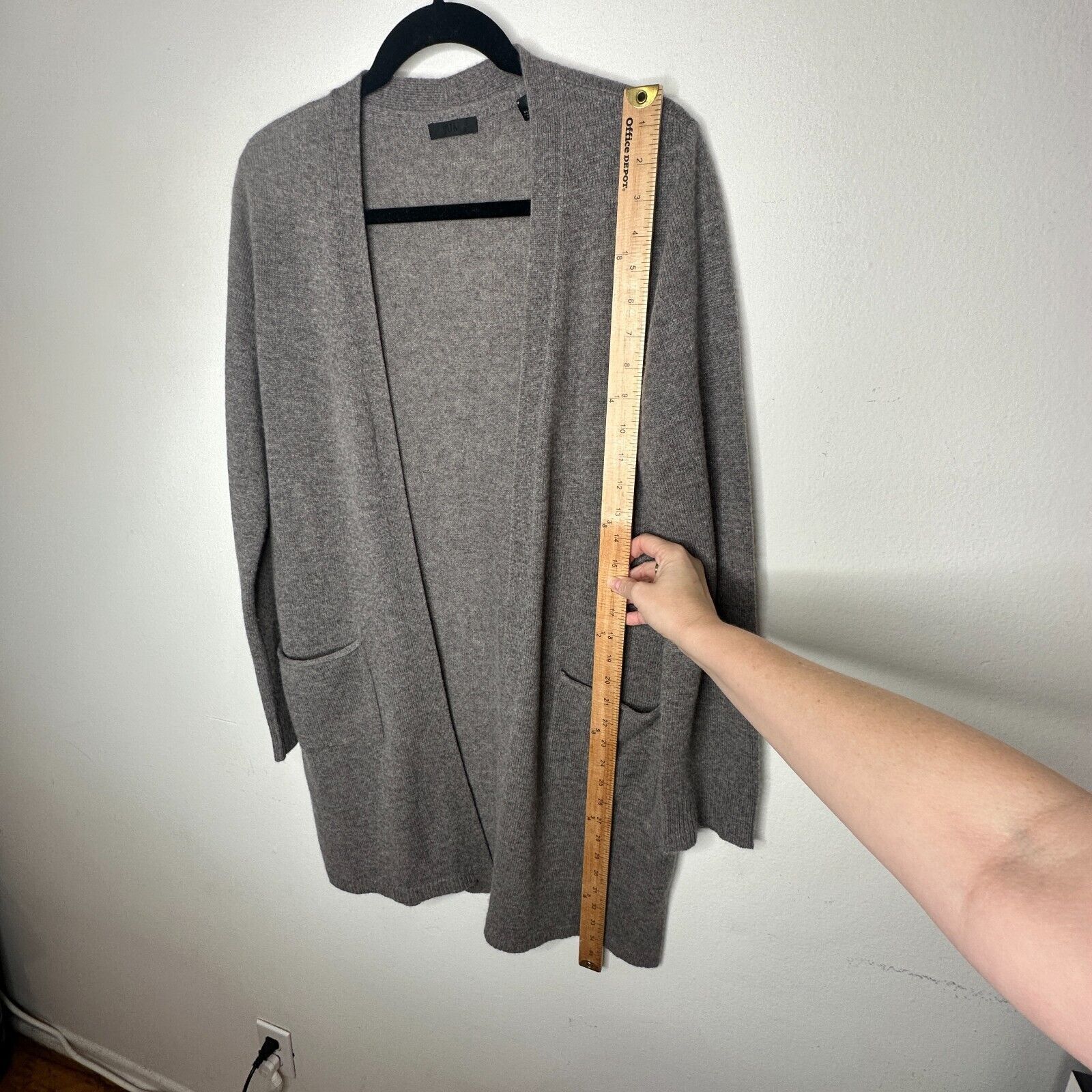 ATM ATM Gray Cashmere Open Long Sleeve Pockets Side Slits Med Size M / US 6-8 / IT 42-44 - 8 Thumbnail