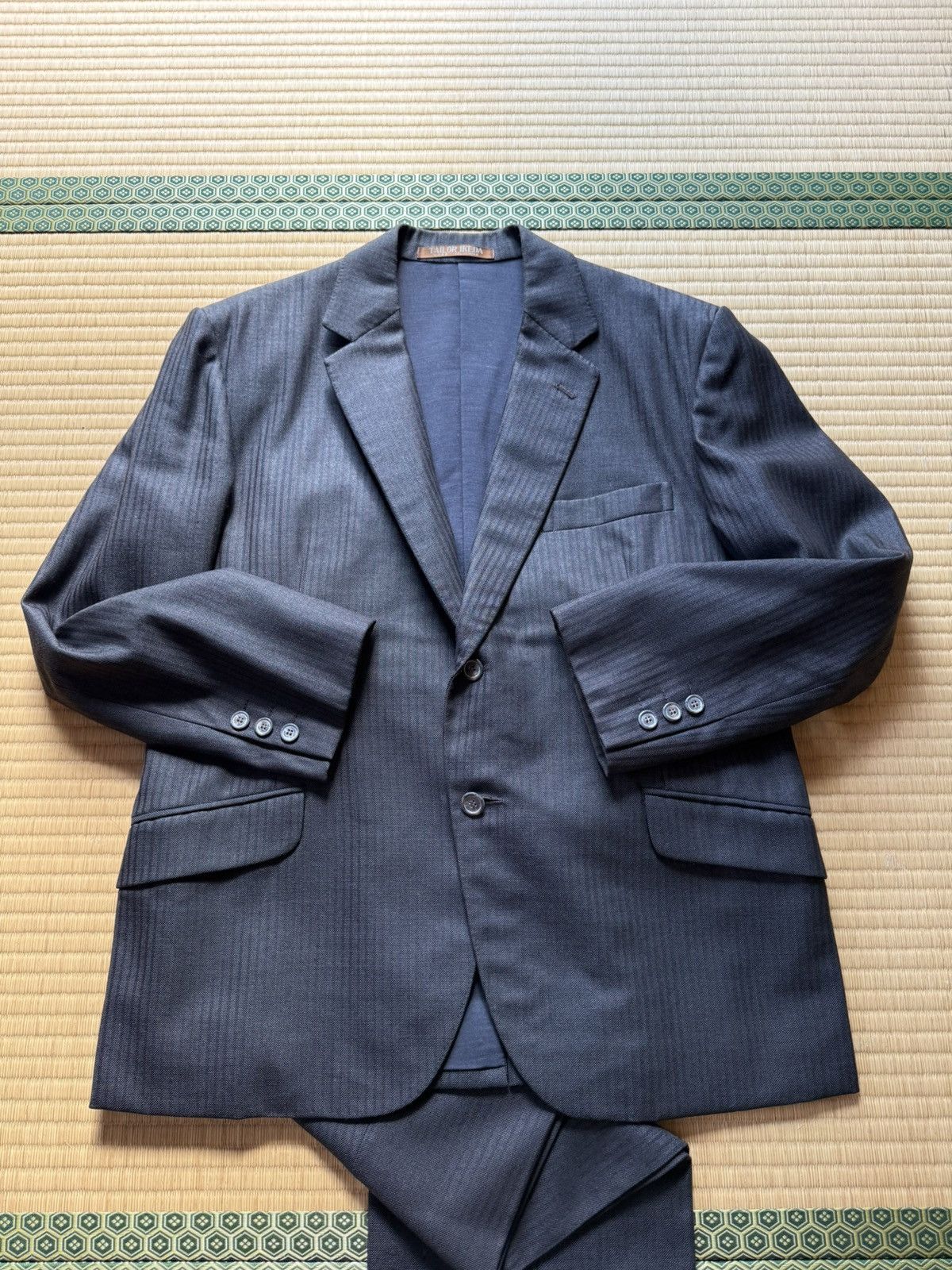 Other Autumn&Winter Vintage Wool Blue-Grey Shadow Stripe Suit Size 42R - 9 Thumbnail