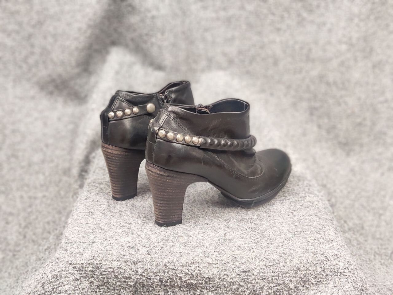 A.S.98 A.S.98 Airstep Design Heels Black Leather low Zip Boots Size US 6 / IT 36 - 3 Thumbnail