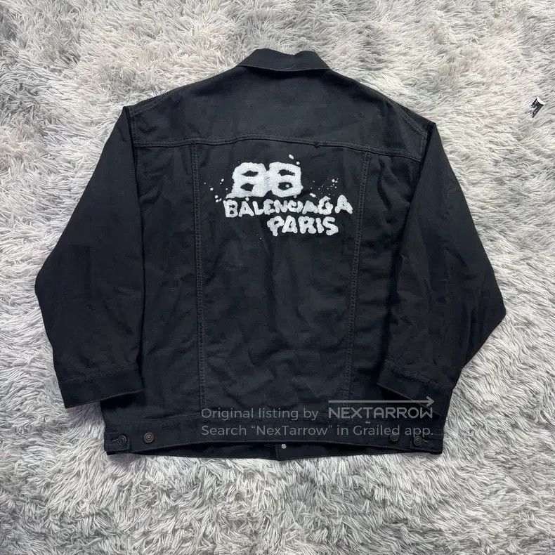 Balenciaga Balenciaga Splattered denim jacket Size US M / EU 48-50 / 2 - 5 Thumbnail