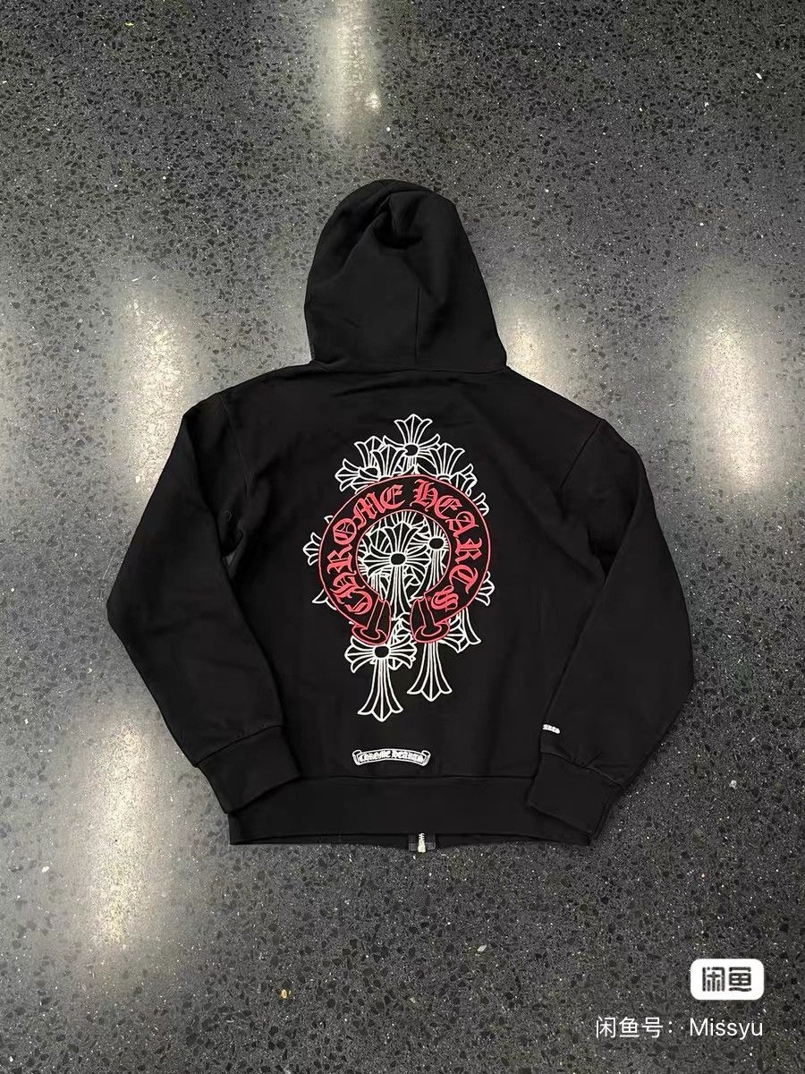 Chrome Hearts CHROME HEARTS Size S Red horseshoe logo zipper coat black Size US S / EU 44-46 / 1 - 2 Thumbnail