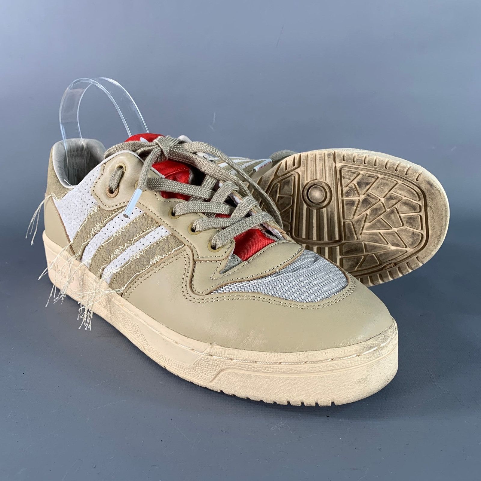 Adidas Beige White Mixed Materials Nylon Mesh Sneakers Size US 9.5 / EU 42-43 - 5 Thumbnail