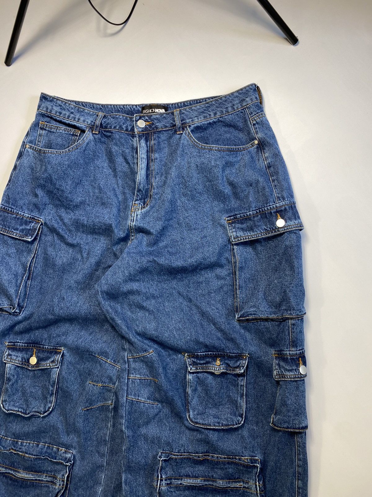 Fashion Nova × Vintage Fashion Nova Y2k Baggy Rap Multi Pocket Jeans Pants Jnco Size US 36 / EU 52 - 4 Thumbnail