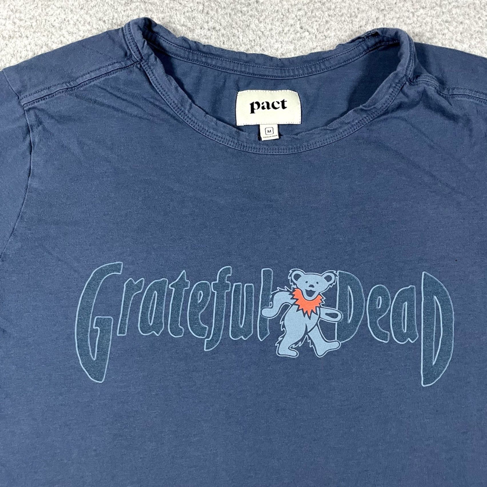Vintage Grateful Dead Shirt Mens Medium Blue Dancing Bear Graphic Pact Band Rock Tee Size US M / EU 48-50 / 2 - 5 Thumbnail