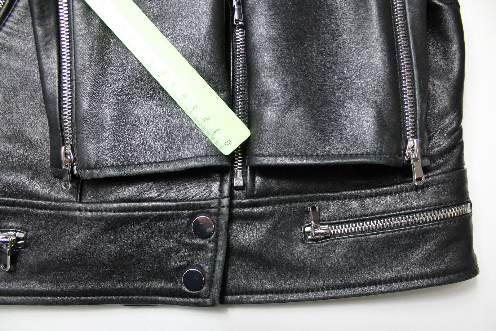 Sandro SANDRO Jacket Women's MEDIUM Cropped Leather Biker Pockets Size M / US 6-8 / IT 42-44 - 8 Thumbnail