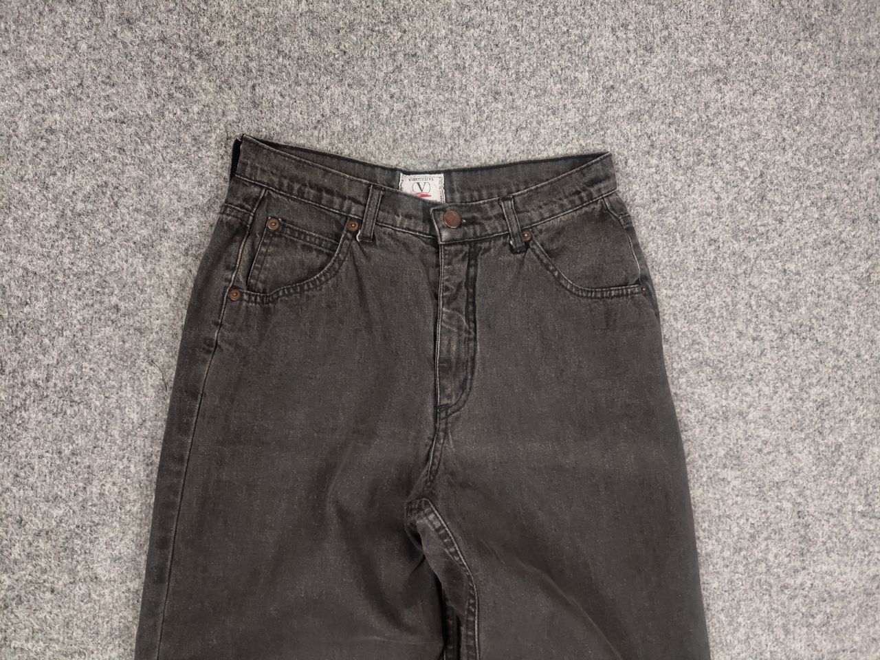 Valentino Vintage 80's Valentino Authentic Mom Dark Gray denim Jeans Size 29" - 5 Thumbnail