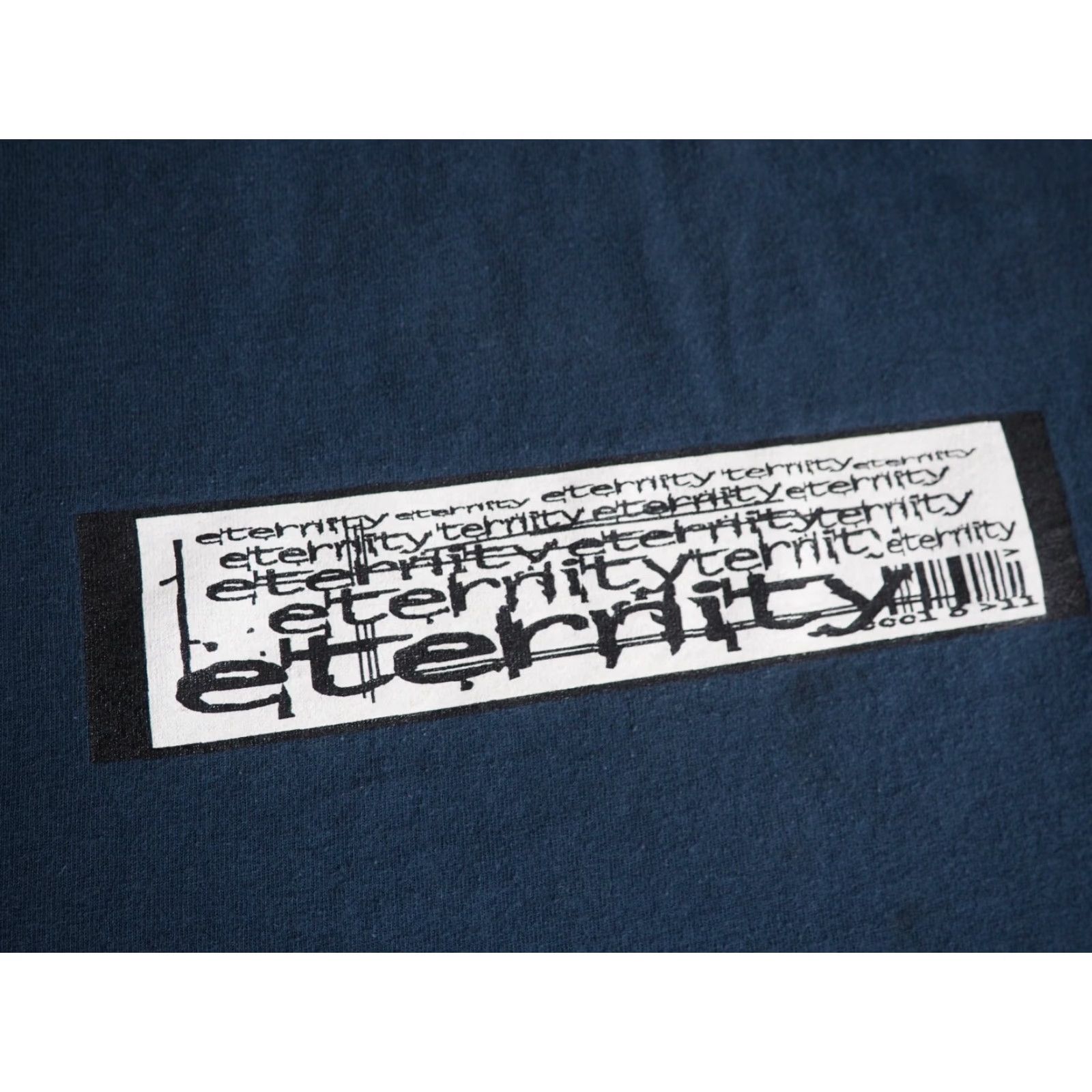 Gildan VTG 90s Y2k Gildan Eternity Box Logo Punk Faded Navy Blue Tee T-Shirt Mens L Size US L / EU 52-54 / 3 - 5 Thumbnail