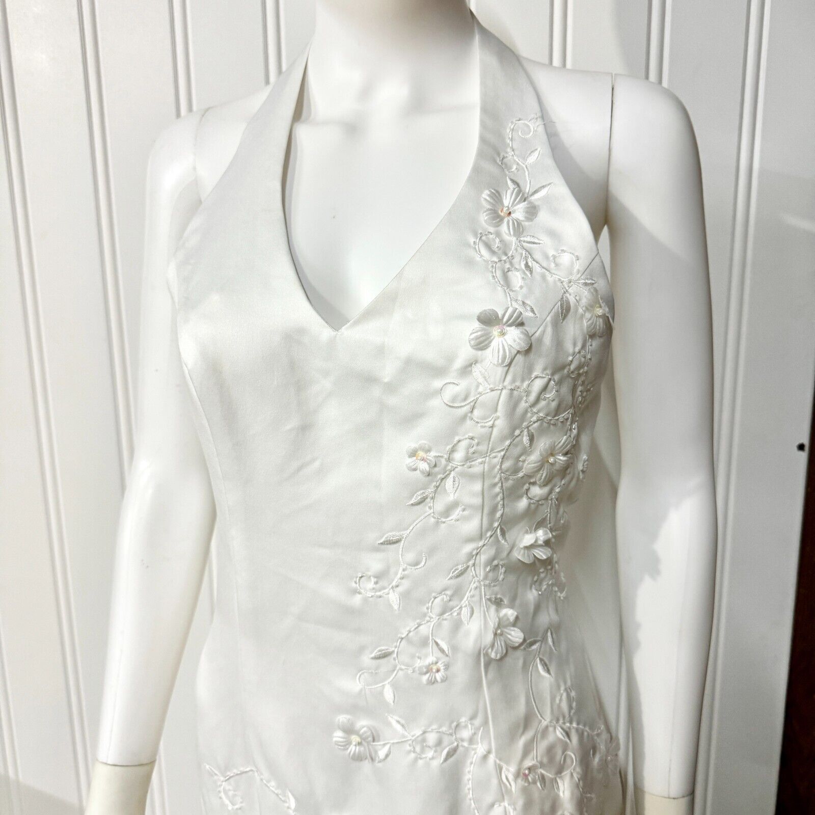 Other Cinderella Wedding Dress Halter Neck Pleated Open Back MD Size M / US 6-8 / IT 42-44 - 3 Thumbnail