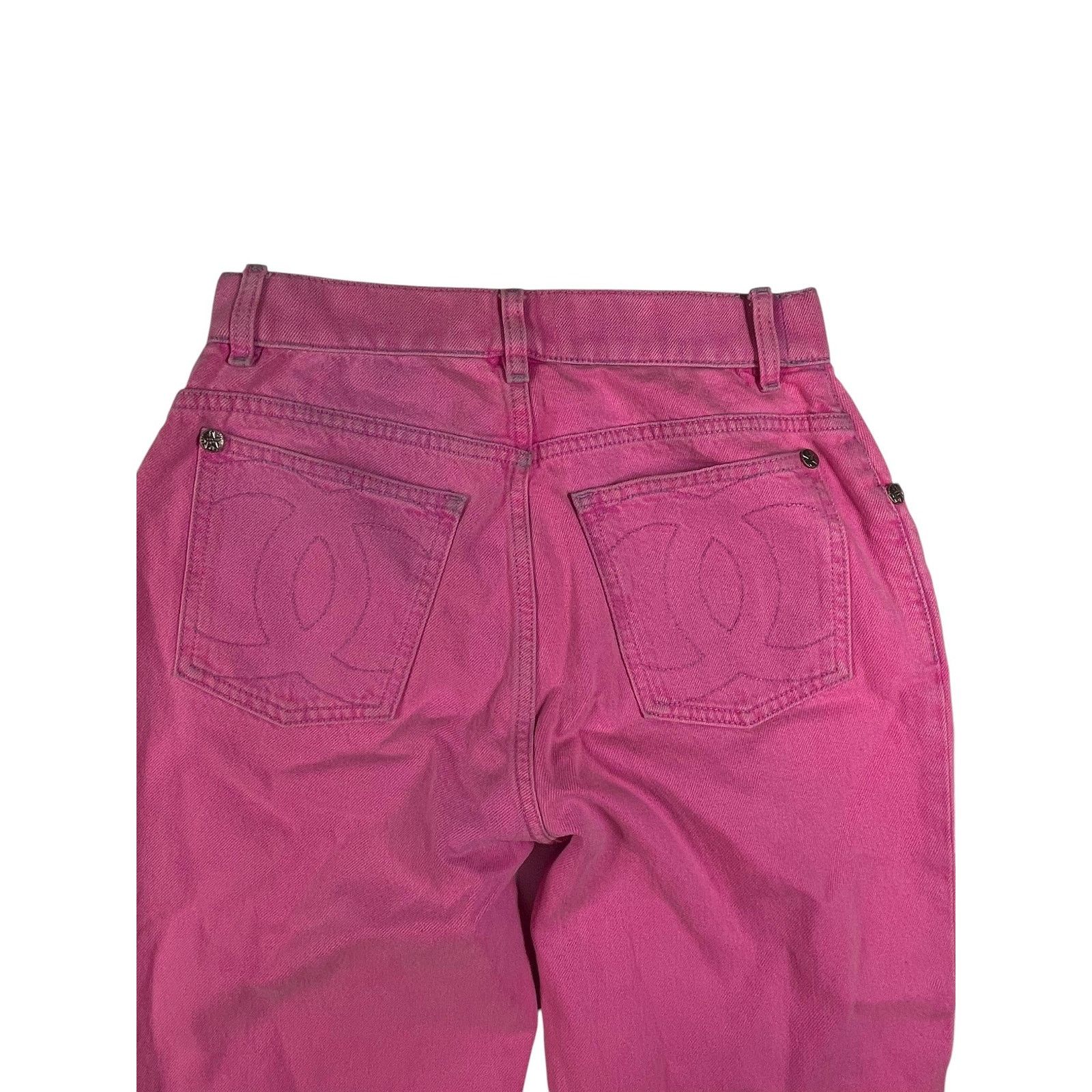 Chanel Chanel 'Pocket Stitched Logo' Pink Jeans Size US 26 / EU 42 - 3 Thumbnail