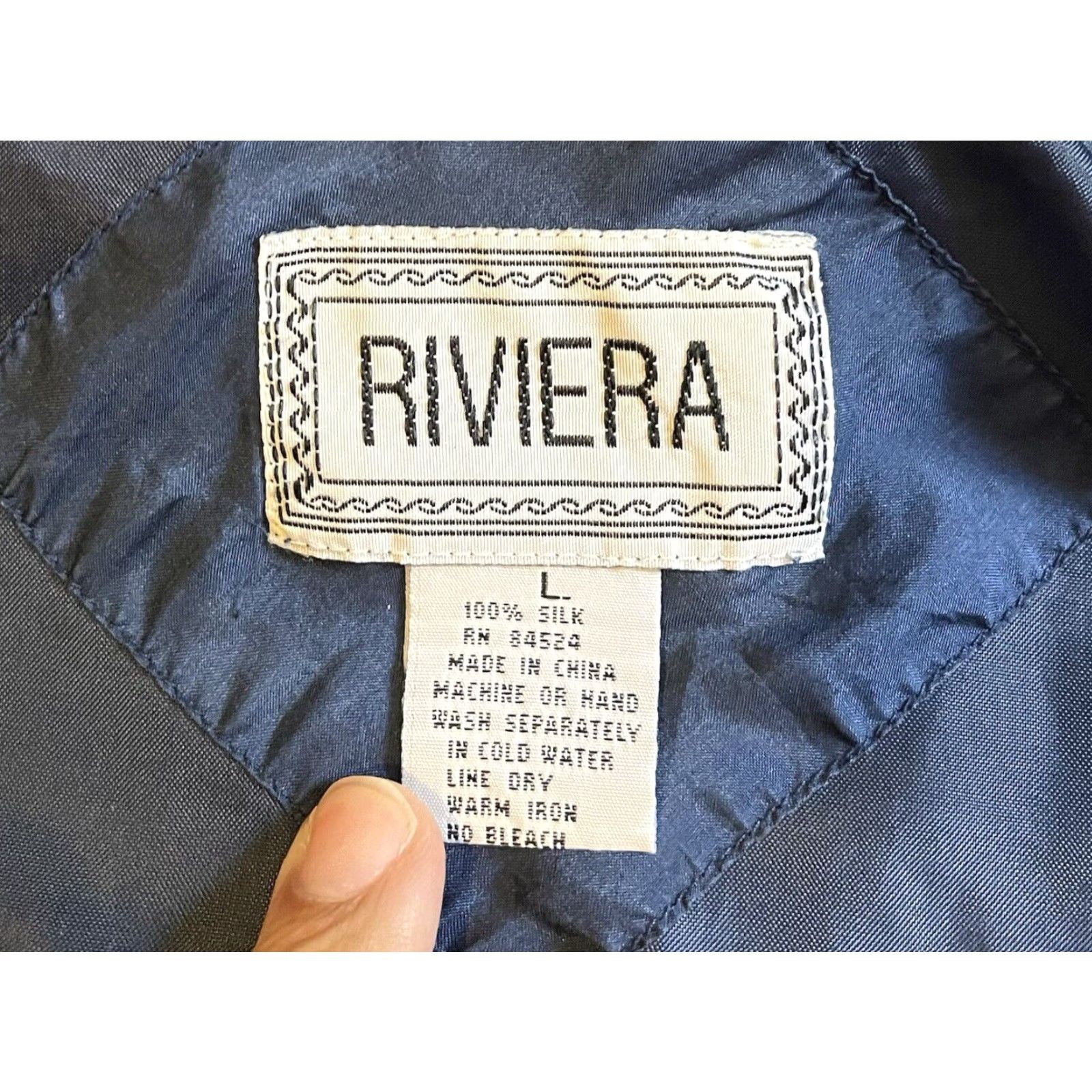 Rivieras VINTAGE Riviera Hotel & Casino Silk Jacket Men’s Large Blue Bomber Jacket Short Chest 48 in Embroidered AUGIE Mens 80s City Retro Money Size US L / EU 52-54 / 3 - 7 Thumbnail