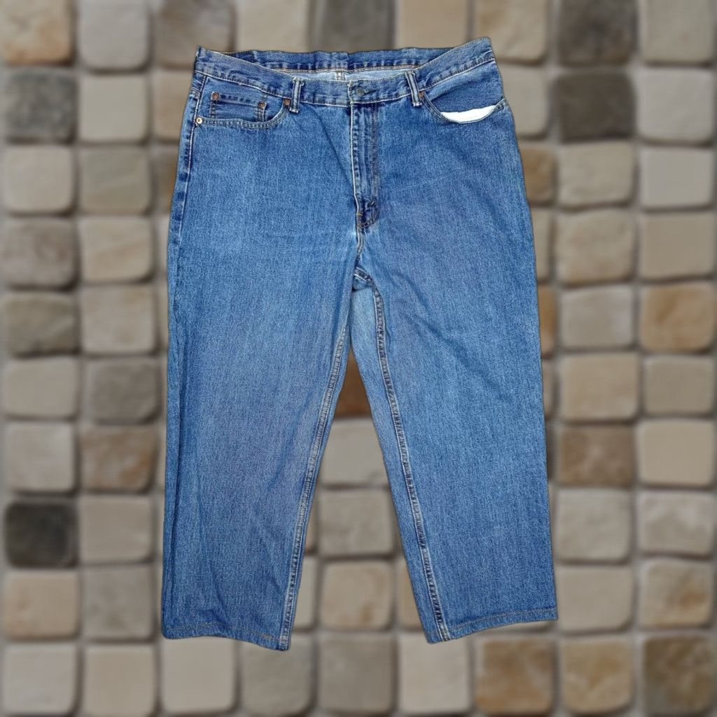 Levi's Levis 550 Jeans Mens 40 Blue Denim Logo Stretch High Rise Tapered Leg Jeans Size US 40 / EU 56 - 1 Thumbnail