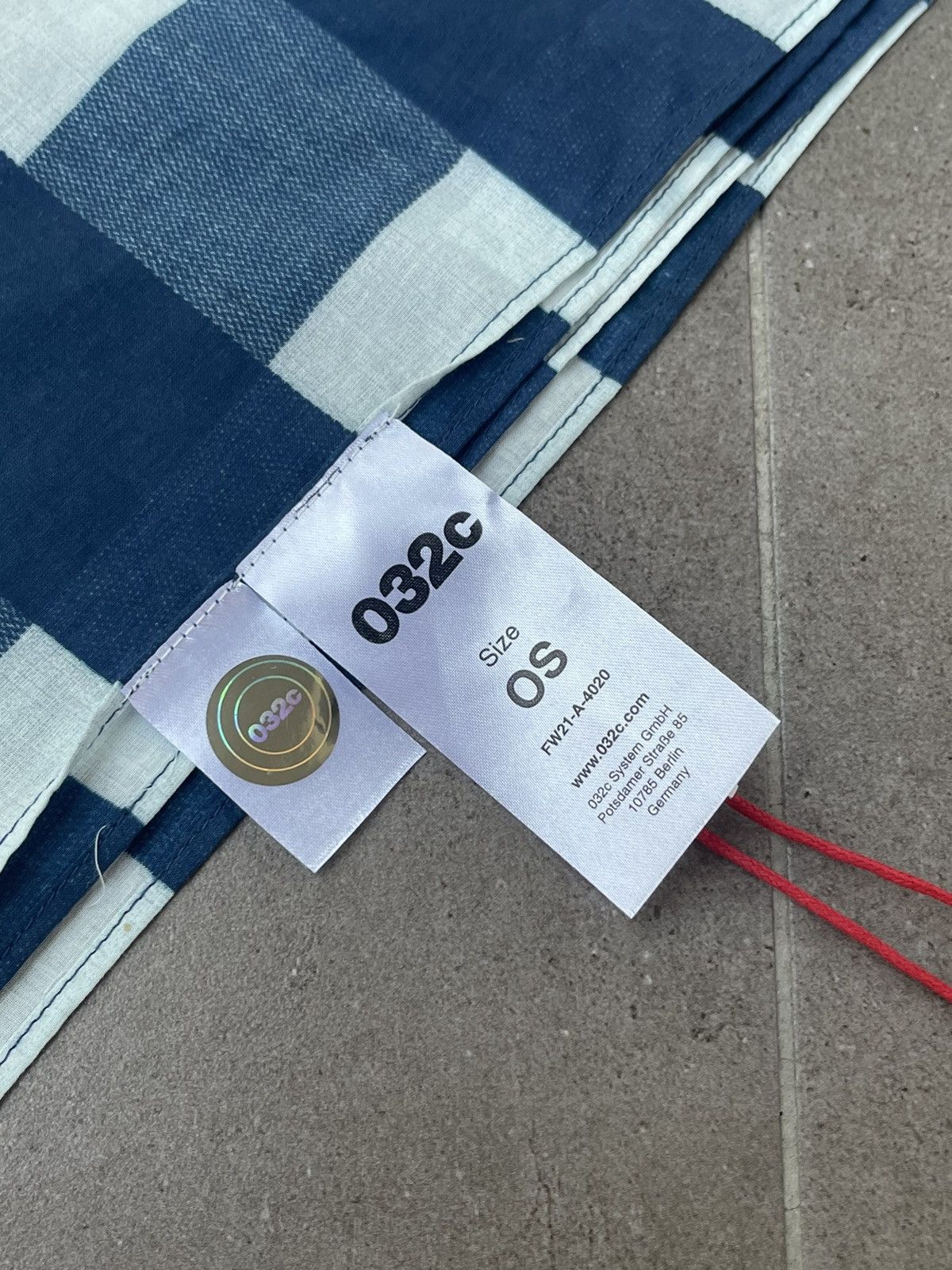 032c !DS! FW21 032C Checkered Logo Blue Bandana Handkerchief Size ONE SIZE - 3 Thumbnail