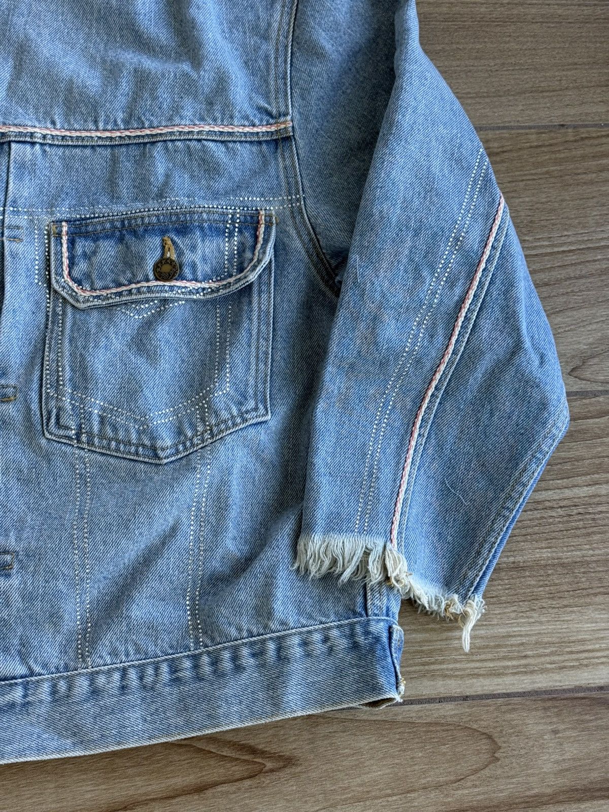 Paly Hollywood PALY Cropped Denim Jacket Light Blue Size US XXL / EU 58 / 5 - 4 Thumbnail
