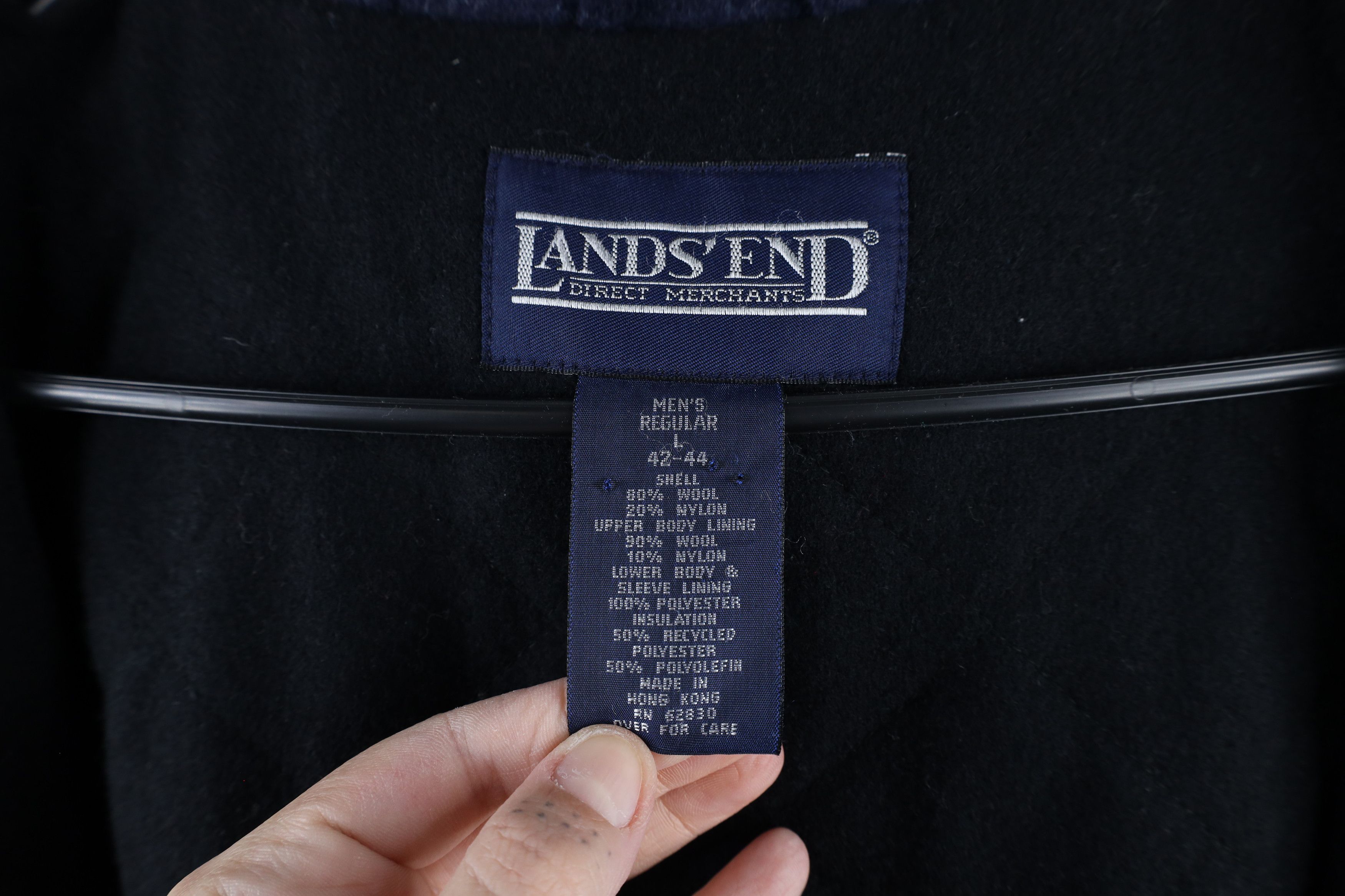 Lands' End × Vintage Vintage 90s Lands End Wool Hooded Horn Toggle Button Jacket Size US L / EU 52-54 / 3 - 8 Thumbnail