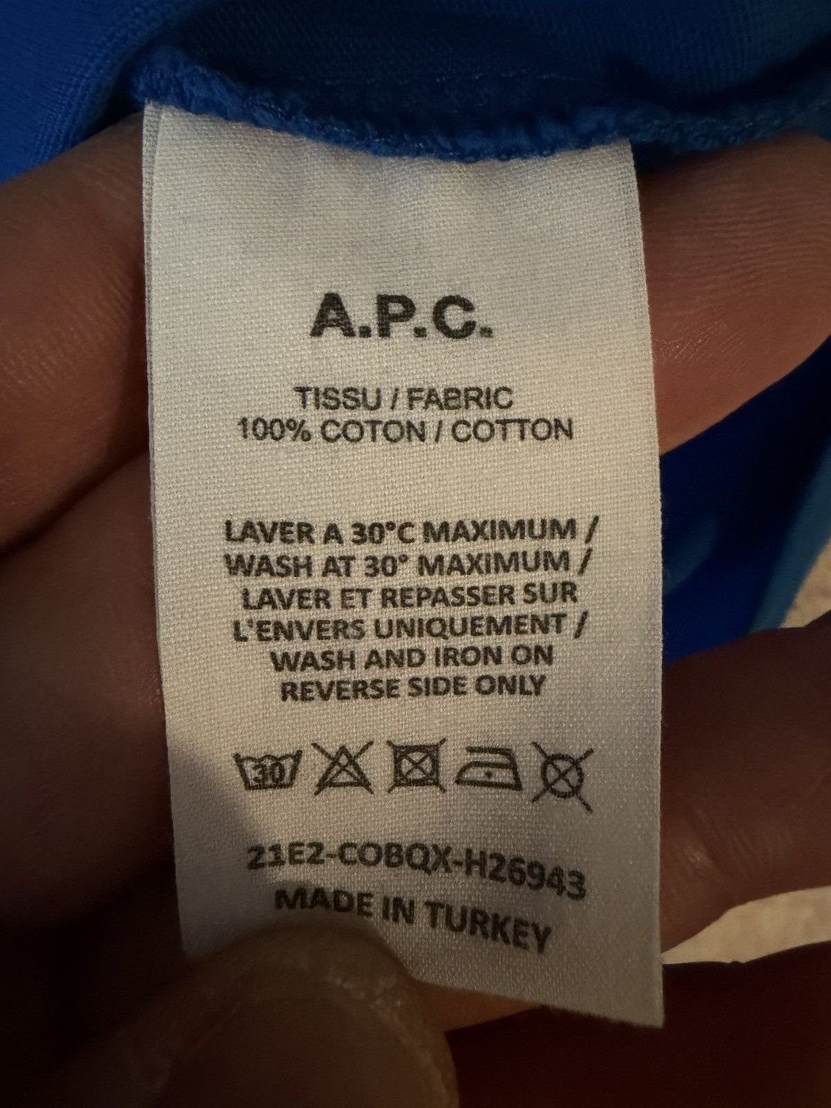 A.P.C. A. P. C Mens T Shirt / Size Medium Royal Blue Size US M / EU 48-50 / 2 - 3 Thumbnail