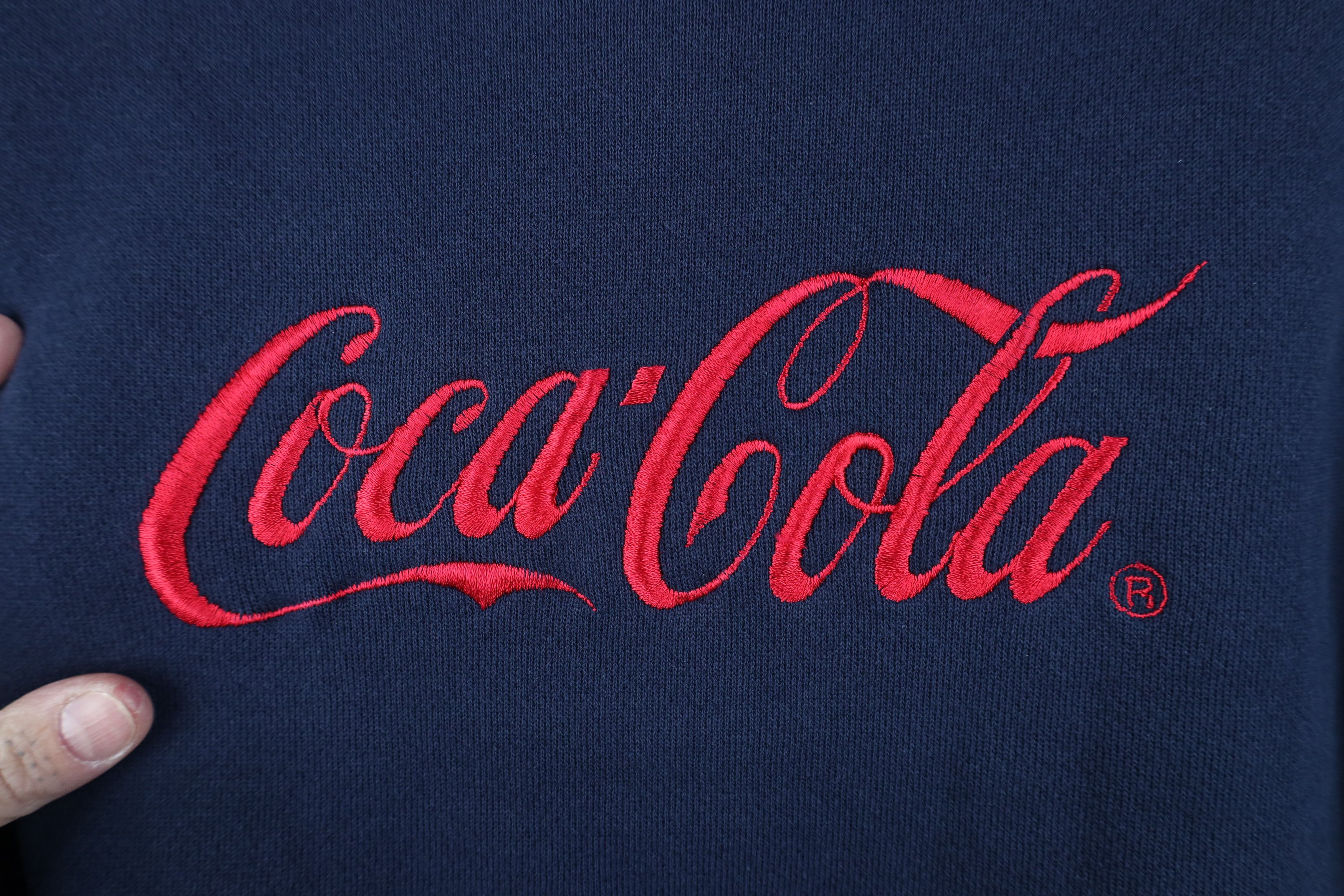 Coca Cola Vintage 90s Coca Cola Spell Out Script Sweatshirt Blue USA Size M / US 6-8 / IT 42-44 - 4 Thumbnail