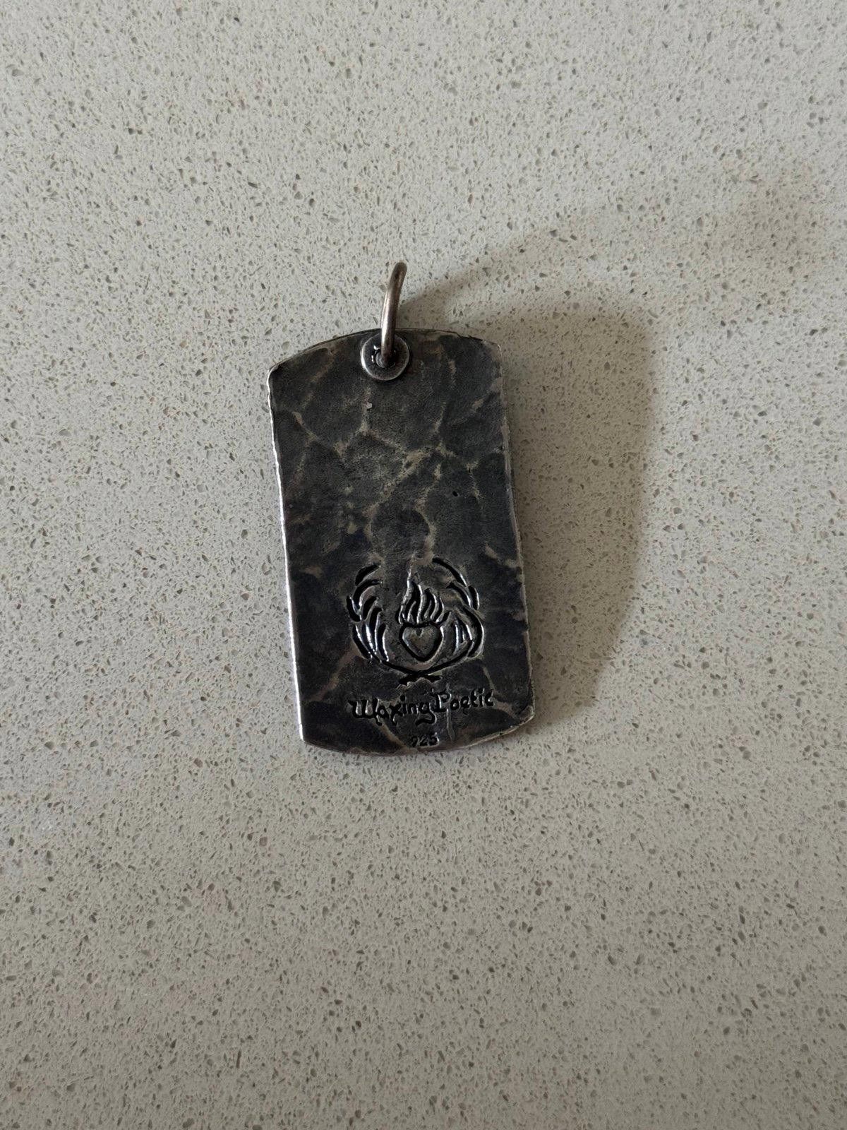 Designer Silver Fleur de Lis Dog Tag Pendant by Waxing Poetic Size ONE SIZE - 2 Thumbnail