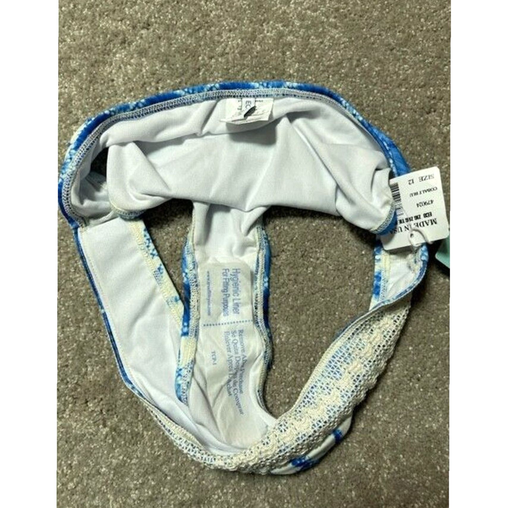 Swims Eco Swim Bikini Bottom Sz 12 Beach Festival Boho Coastal Lace Hippie Retro 70s Blue Tie Dye Women Bikini Bottom Mens no? Size 34" / US 12 / IT 48 - 3 Thumbnail