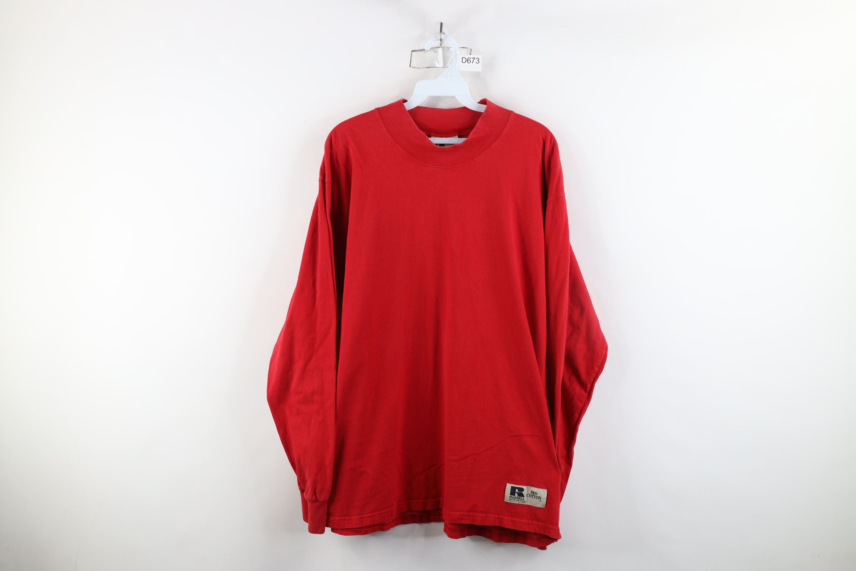 Russell Athletic × Vintage Vintage 90s Russell Athletic Mock Neck Long Sleeve T-Shirt Size US L / EU 52-54 / 3 - 1 Thumbnail
