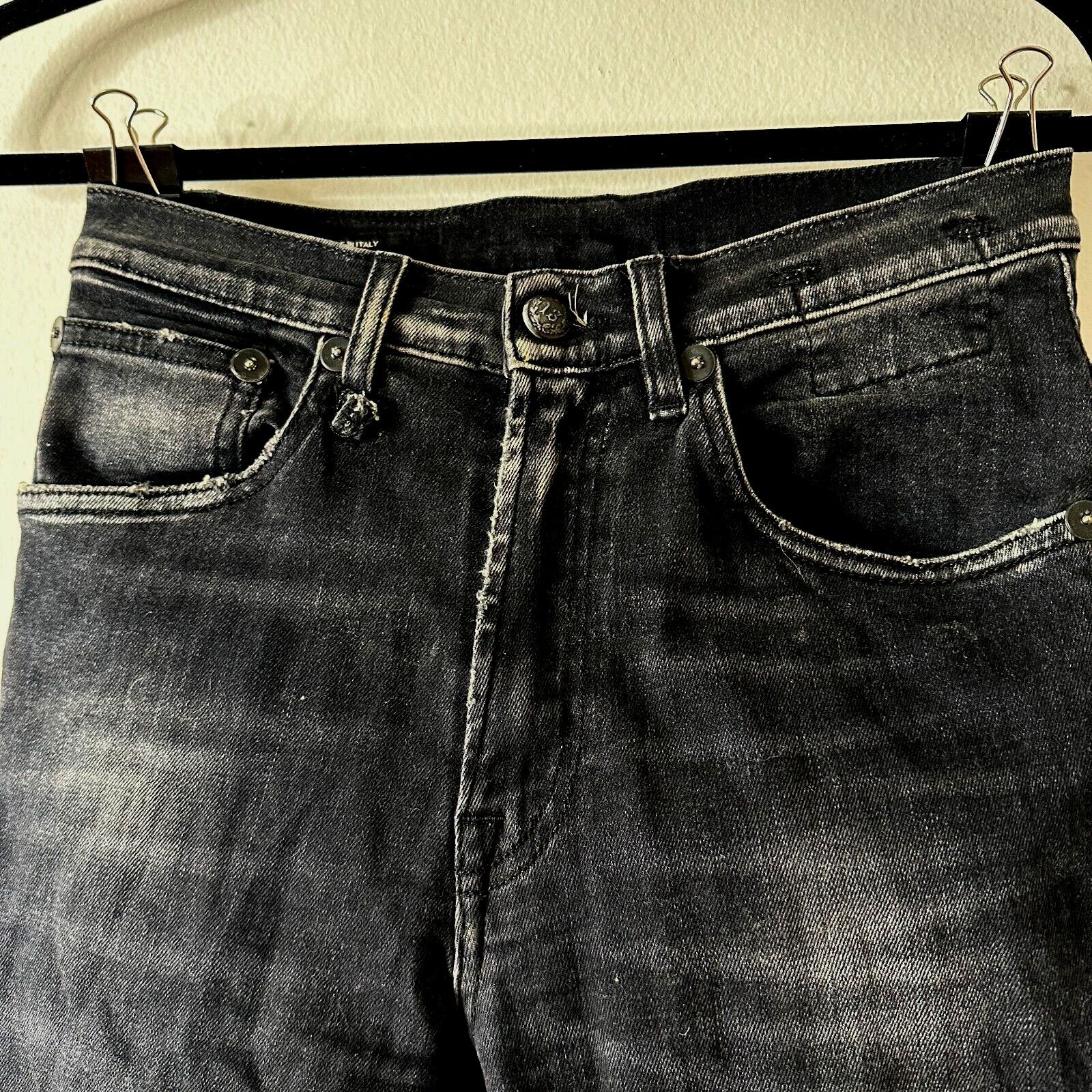 R13 R13 Aiden Stone Wash Skinny Jeans Distressed Knees & Hem 26 Size 26" / US 2 / IT 38 - 3 Thumbnail