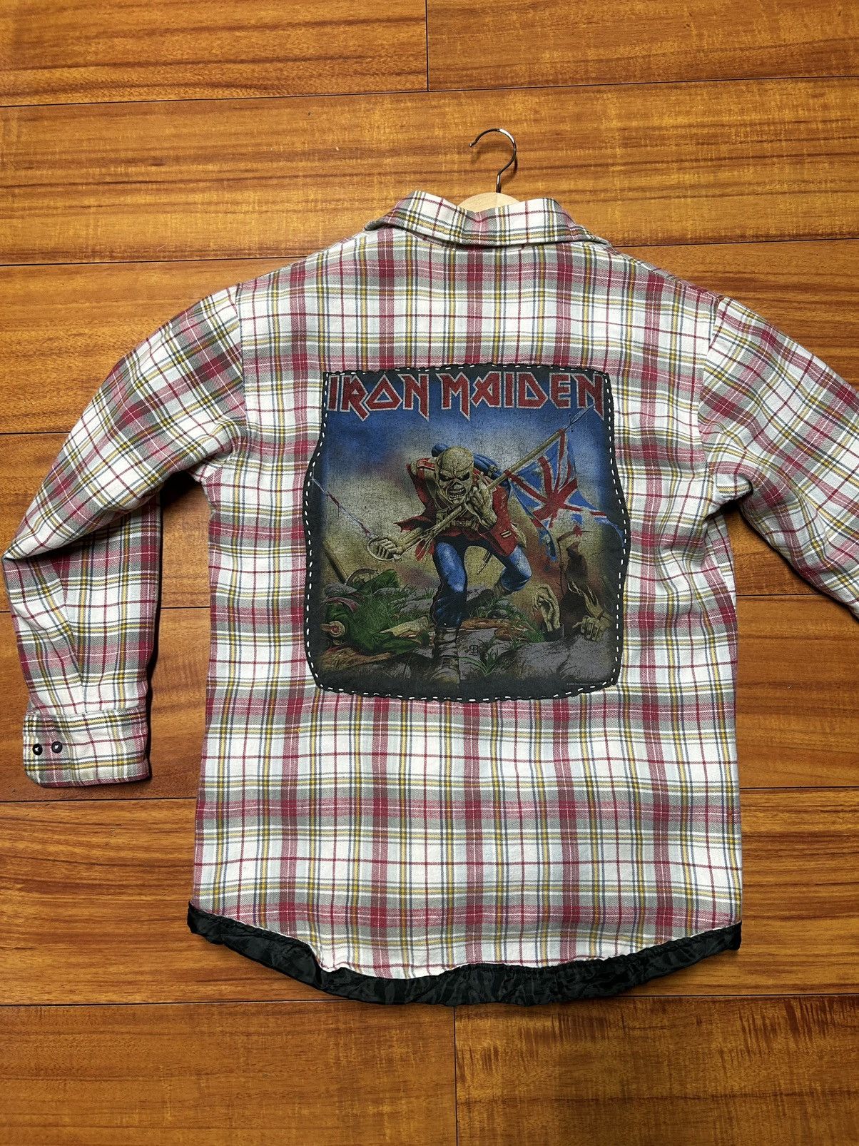 Vintage Reworked Flannel IRON MAIDEN Size US M / EU 48-50 / 2 - 2 Thumbnail