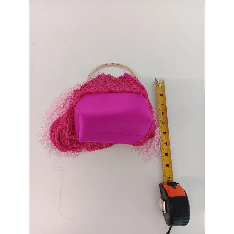 Jimmy Choo Jimmy Choo Bon Bon Small Fringed Satin Bucket Bag - Fuchsia Size ONE SIZE - 14 Thumbnail
