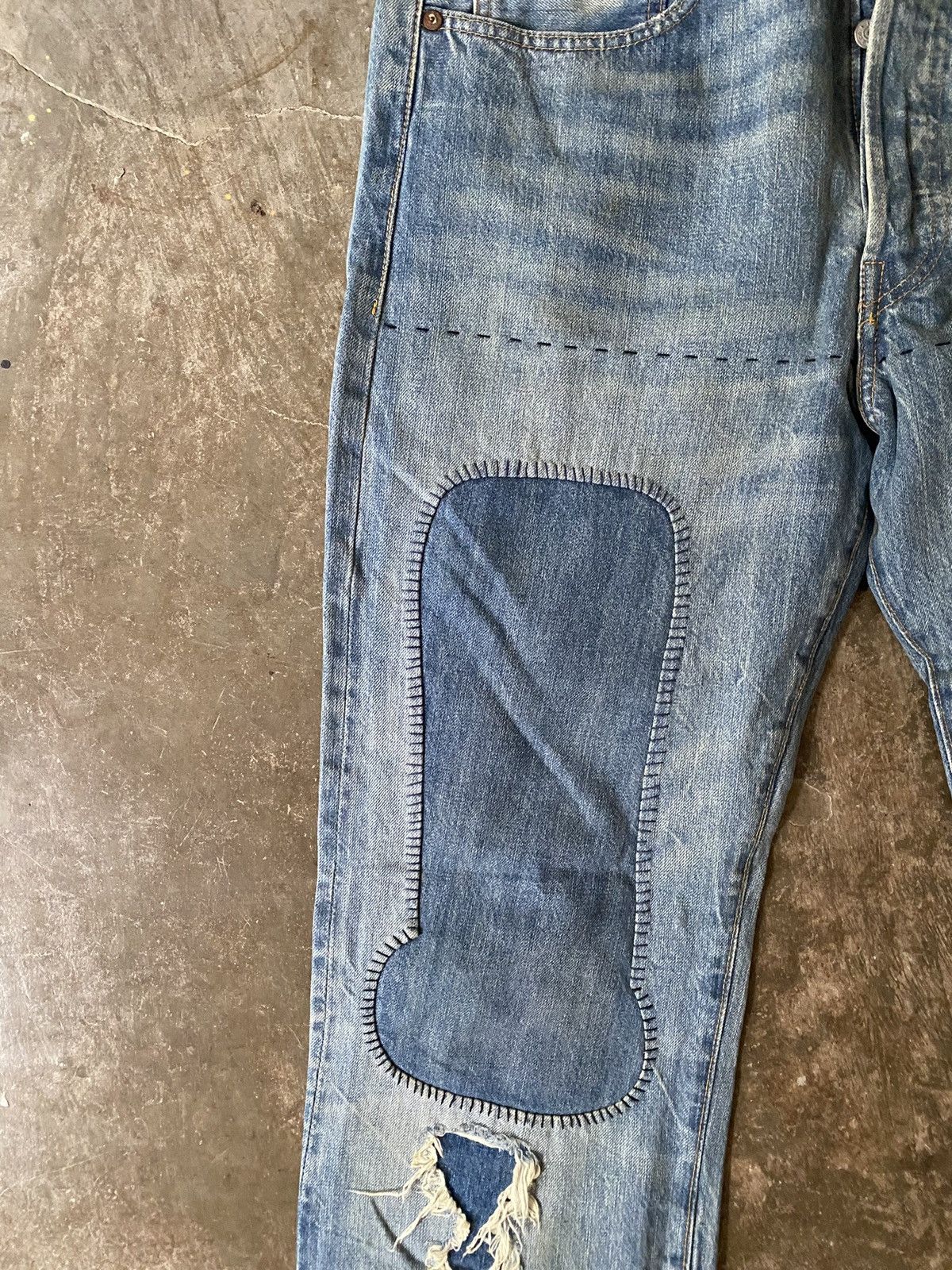 Levi's Vintage Clothing Levis Vintage Clothing 1947 501 Jeans Kapital RRL Patchwork Size US 34 / EU 50 - 3 Thumbnail