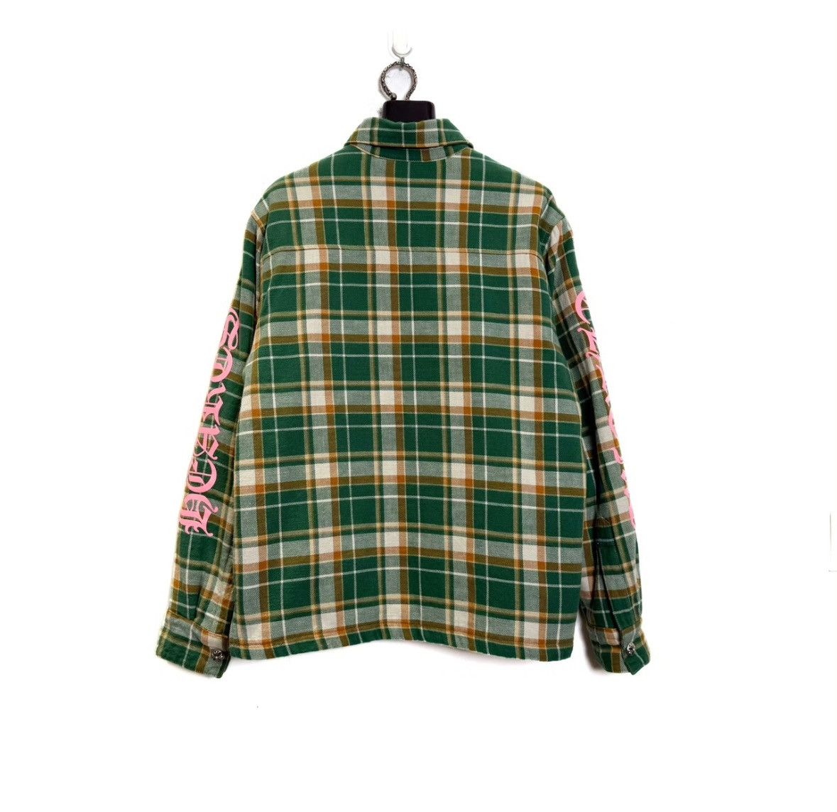 Chrome Hearts Pink letter sleeve green lined flannel jacket Size US S / EU 44-46 / 1 - 2 Thumbnail
