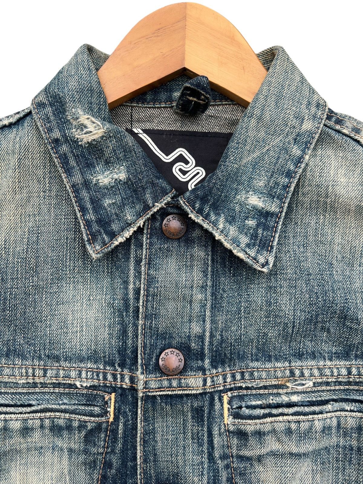 Japanese Brand RNA Japan Distressed Mudwash Denim Jacket Size S / US 4 / IT 40 - 4 Thumbnail