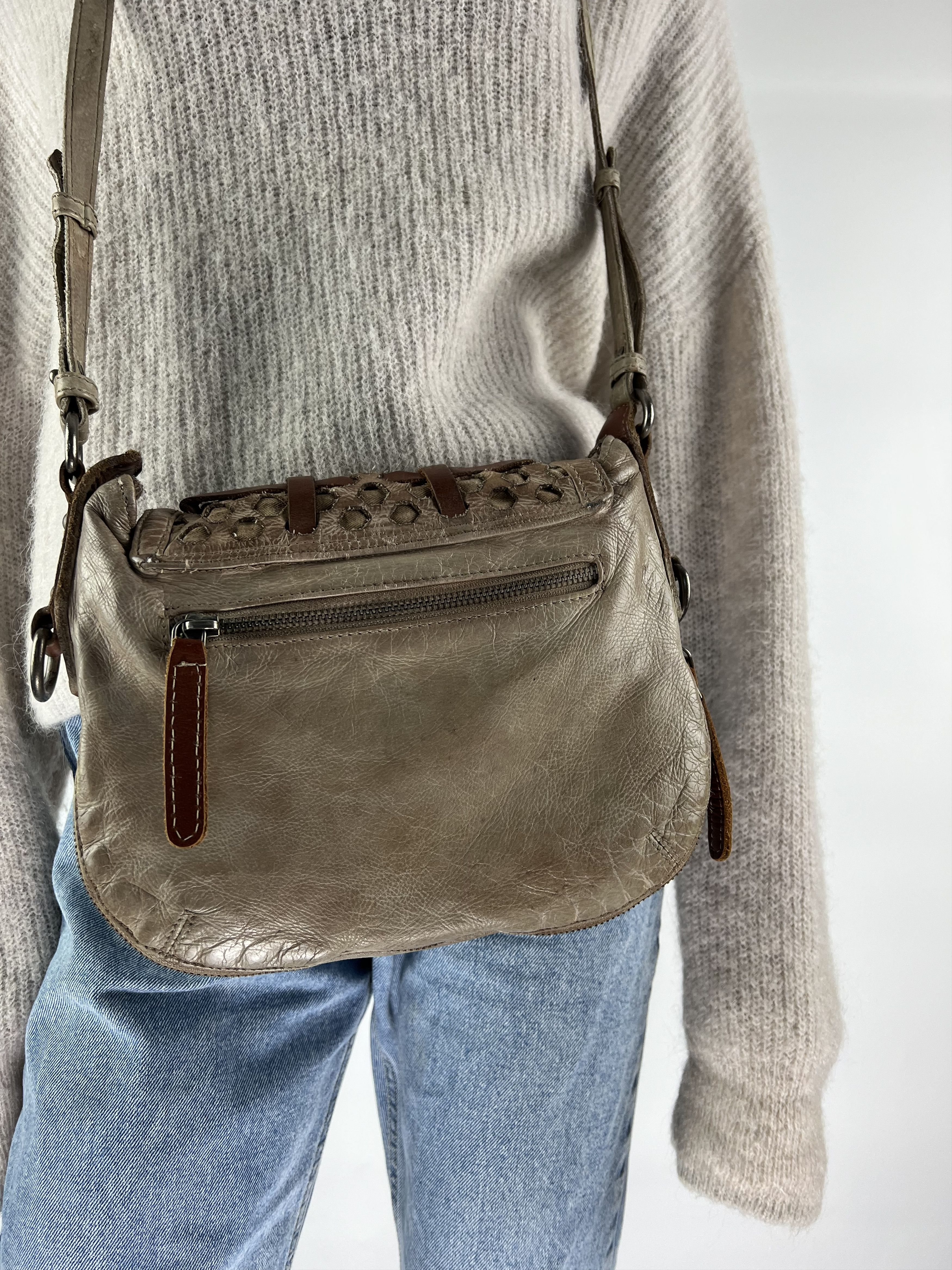 Designer Fredsbruder Brown Leather Crossbody Bag Size ONE SIZE - 7 Thumbnail