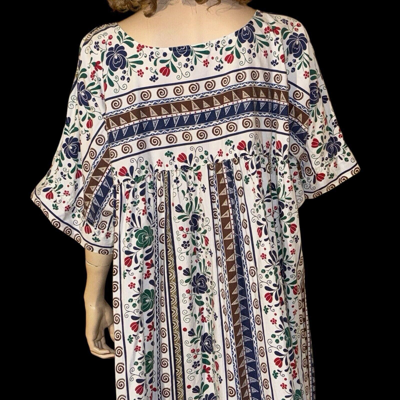 Designer Vintage Go Softly Patio Dress Size 1X 2X Floral Print Size XL / US 12-14 / IT 48-50 - 5 Thumbnail