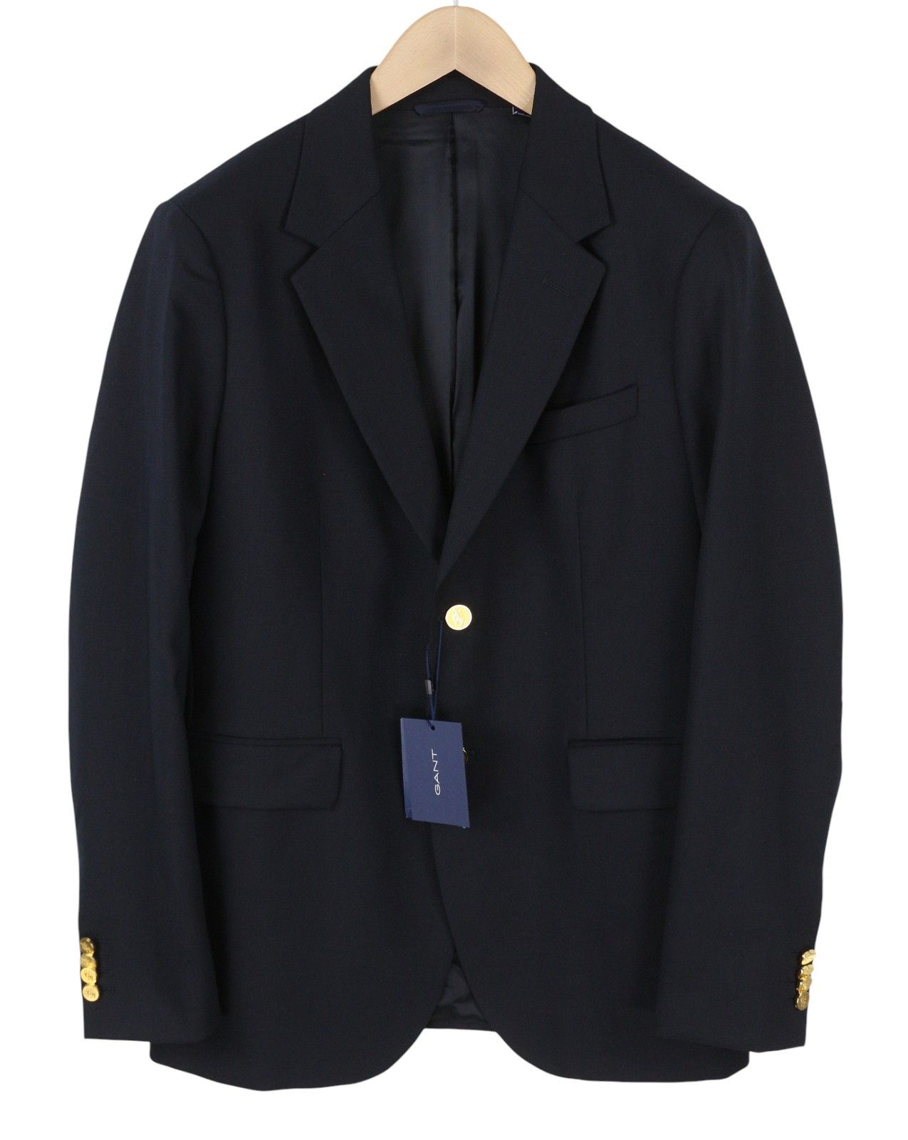 Gant CLUB EU48 Evening Blue Slim Wool Blend Blazer 87328 Size 38R - 2 Thumbnail