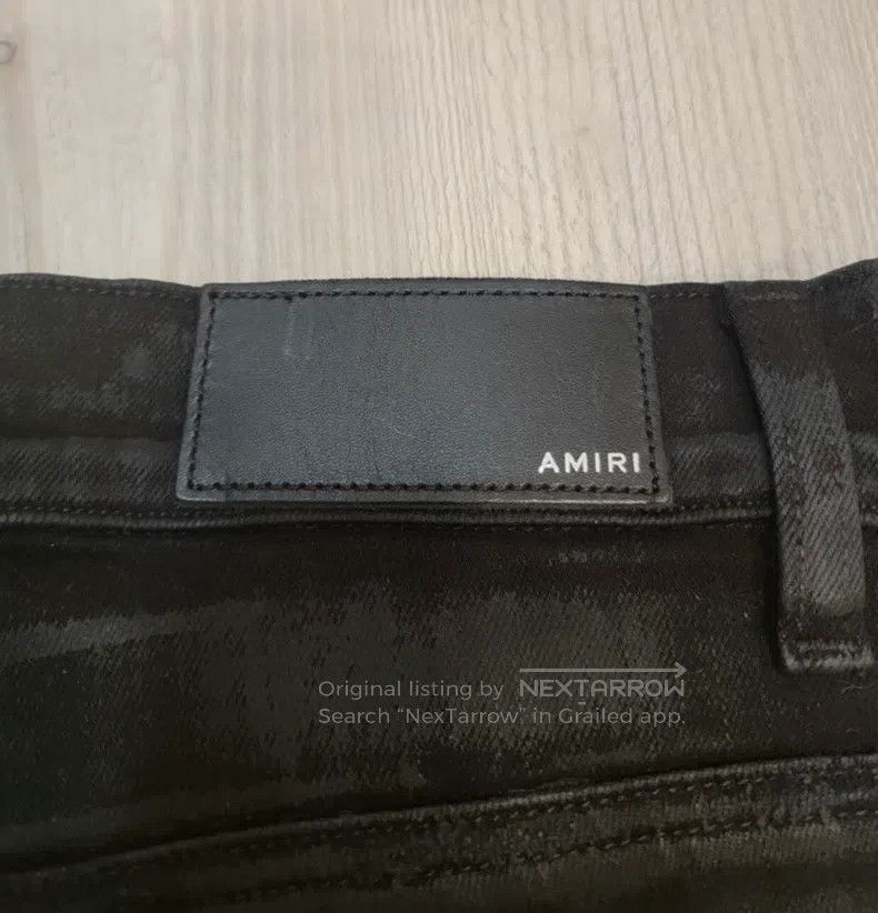 Amiri Amiri Waxed Black Samurai Patchwork Leather Size US 30 / EU 46 - 4 Thumbnail