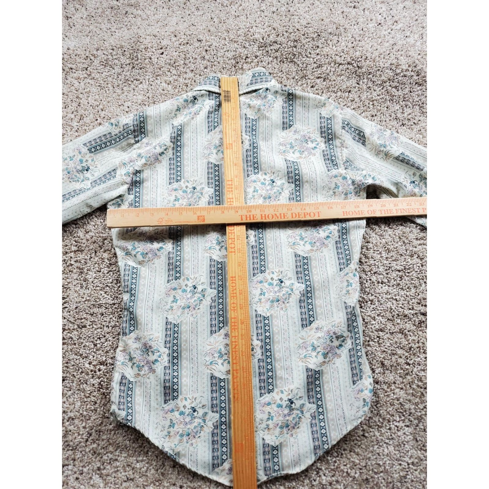 Vintage VINTAGE Kennington Shirt Mens Small Floral Stripe Mickey Mouse Long Sleeve 70s Beige Size US S / EU 44-46 / 1 - 7 Thumbnail