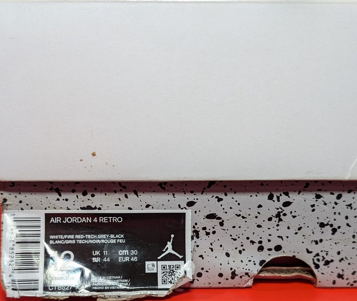 Size 12 - Jordan 4 Retro White Oreo