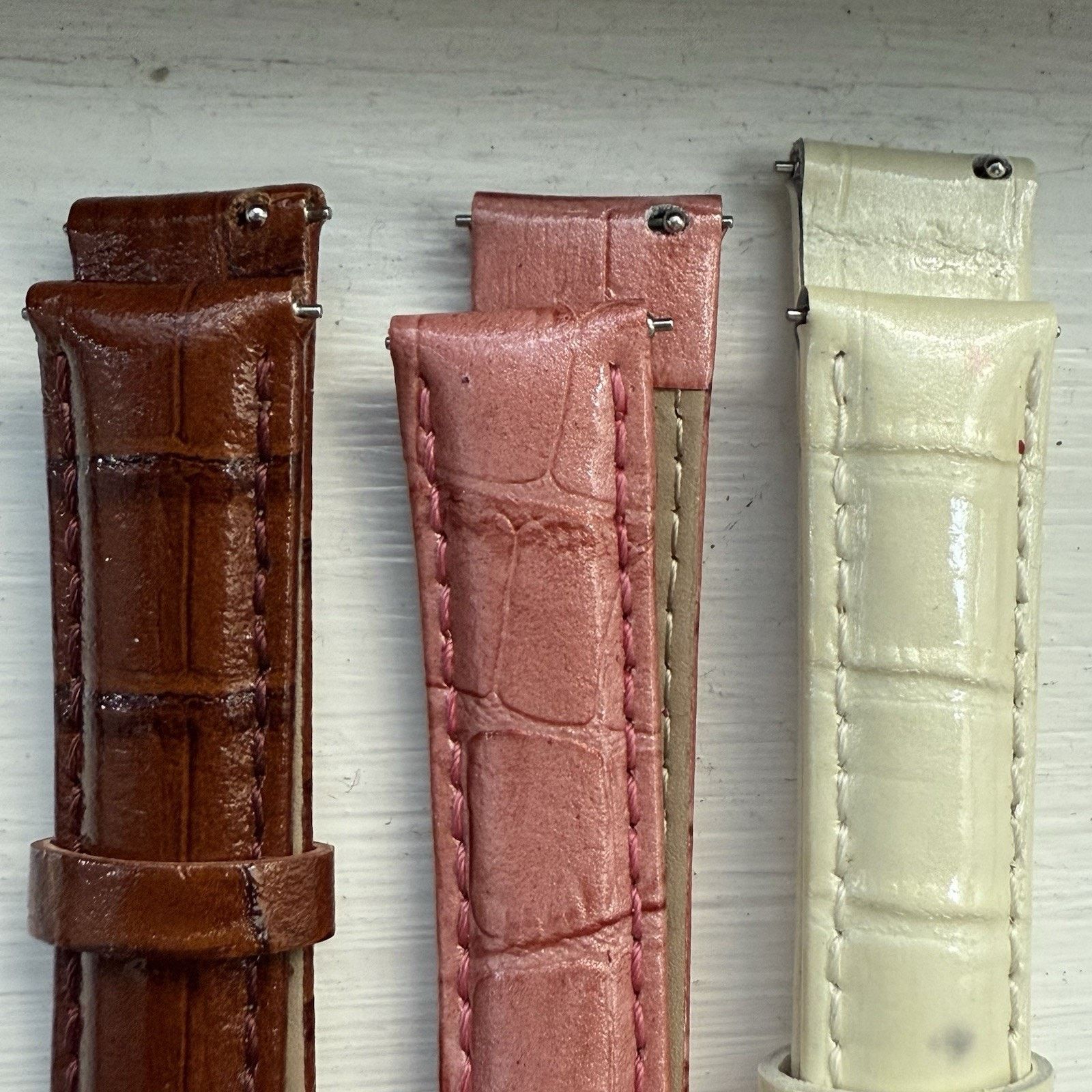 Invicta Set Of 3 Invicta Leather Watch Bands Ladies 16mm 7” Length Size ONE SIZE - 4 Thumbnail