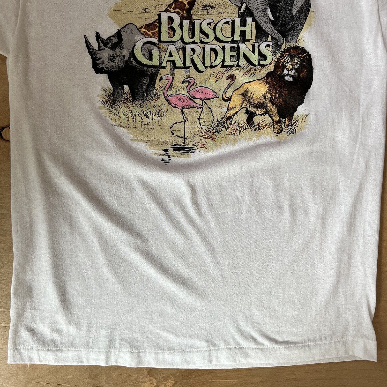 Vintage Vintage Busch Gardens Shirt XL White 80s Tampa Bay Florida Size US XL / EU 56 / 4 - 3 Thumbnail