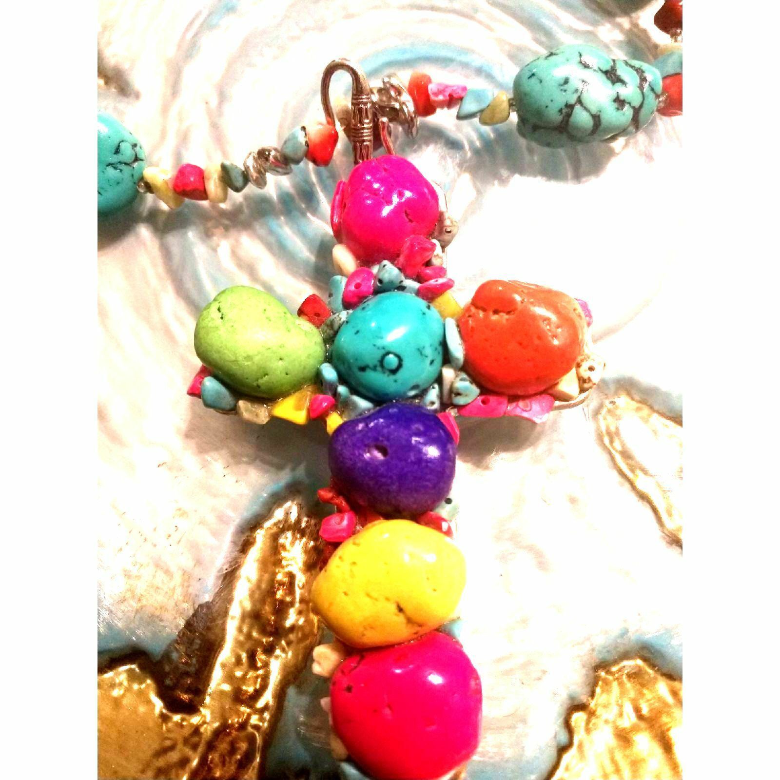 Vintage Unusual~Handcrafted Natl Stone Necklace Size ONE SIZE - 2 Thumbnail